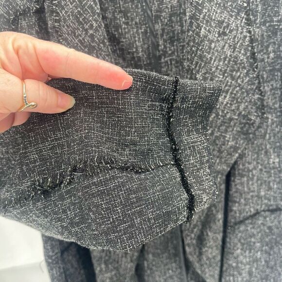 Dress Forum Womens Lightweight Jacket Shawl Open Front Pockets Dark Gray Large - Picture 8 of 10